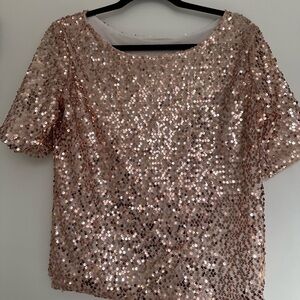 Sequin Embellished Women's Top - Rose Gold
